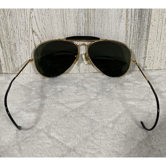 Vintage Ray Ban B&L Diamond Hard Aviator Shooter Sunglasses Gold Frames 62mm - Picture 7 of 14